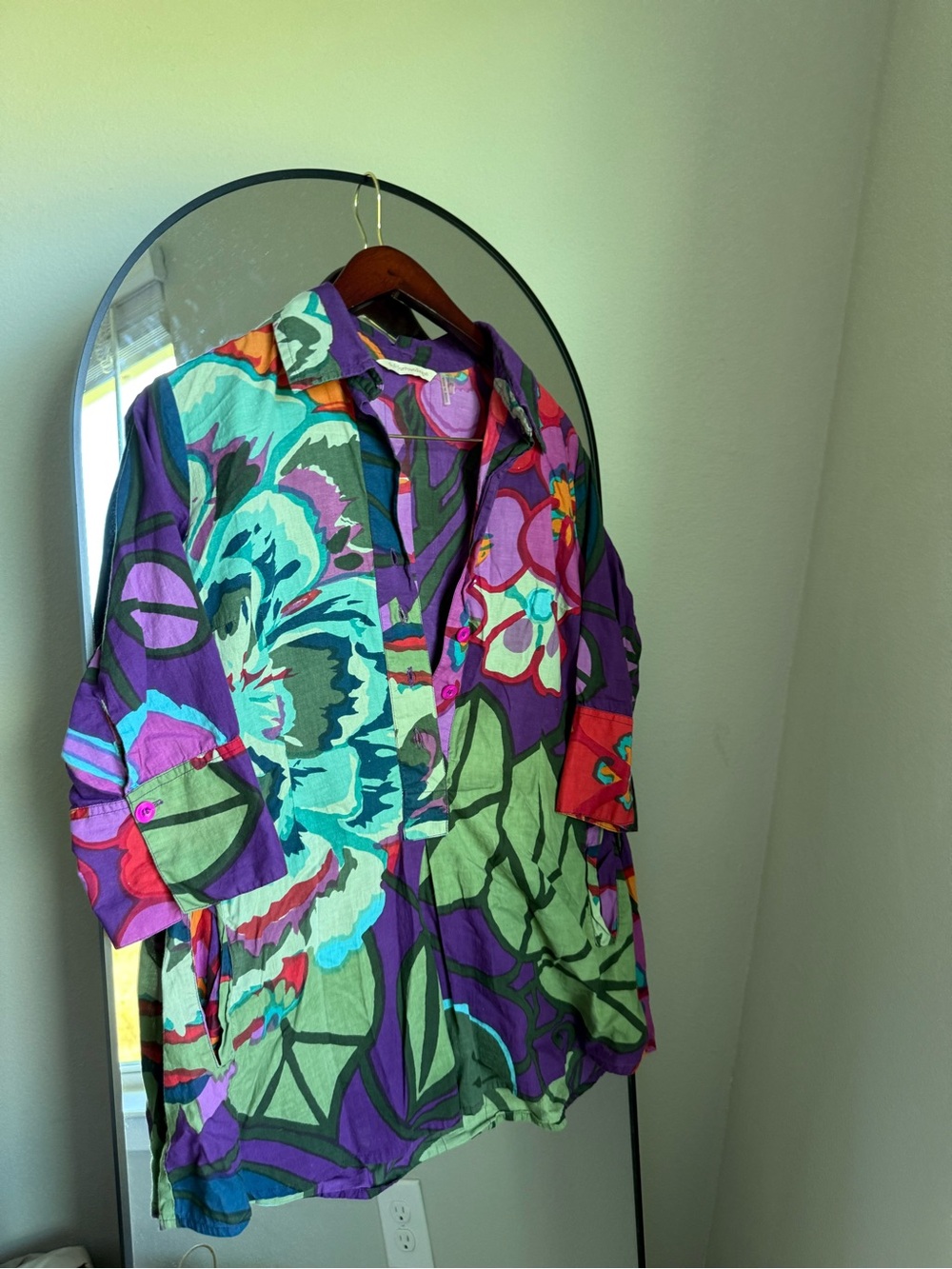 Floral Soft Surrondings Top Tunic Shirt cotton